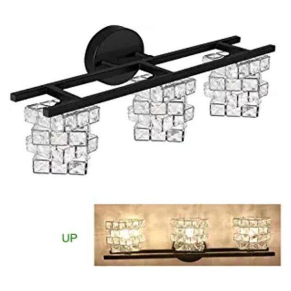 BDL Lámpara de tocador de baño 3 luces color negro con_1