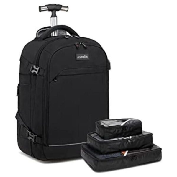 Asenlin Mochila con ruedas de 40 L para viajes resistente_1