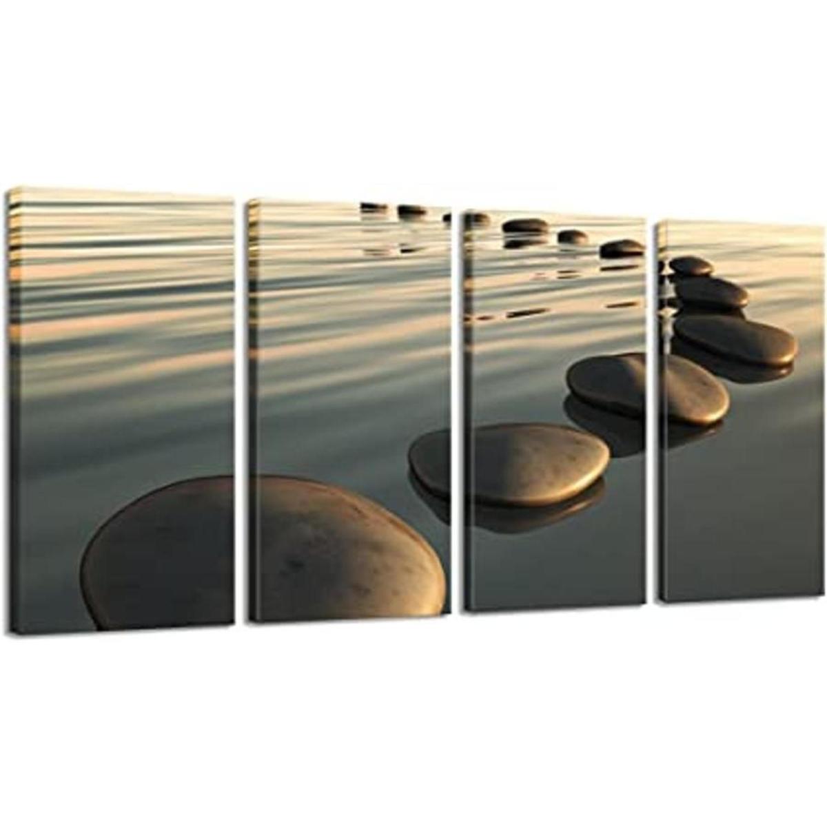 LevvArts Lienzo Zen grande para pared diseño de piedra