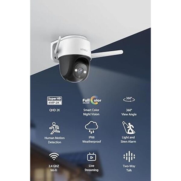 Cámara de seguridad para exteriores con reflector y alarma_2