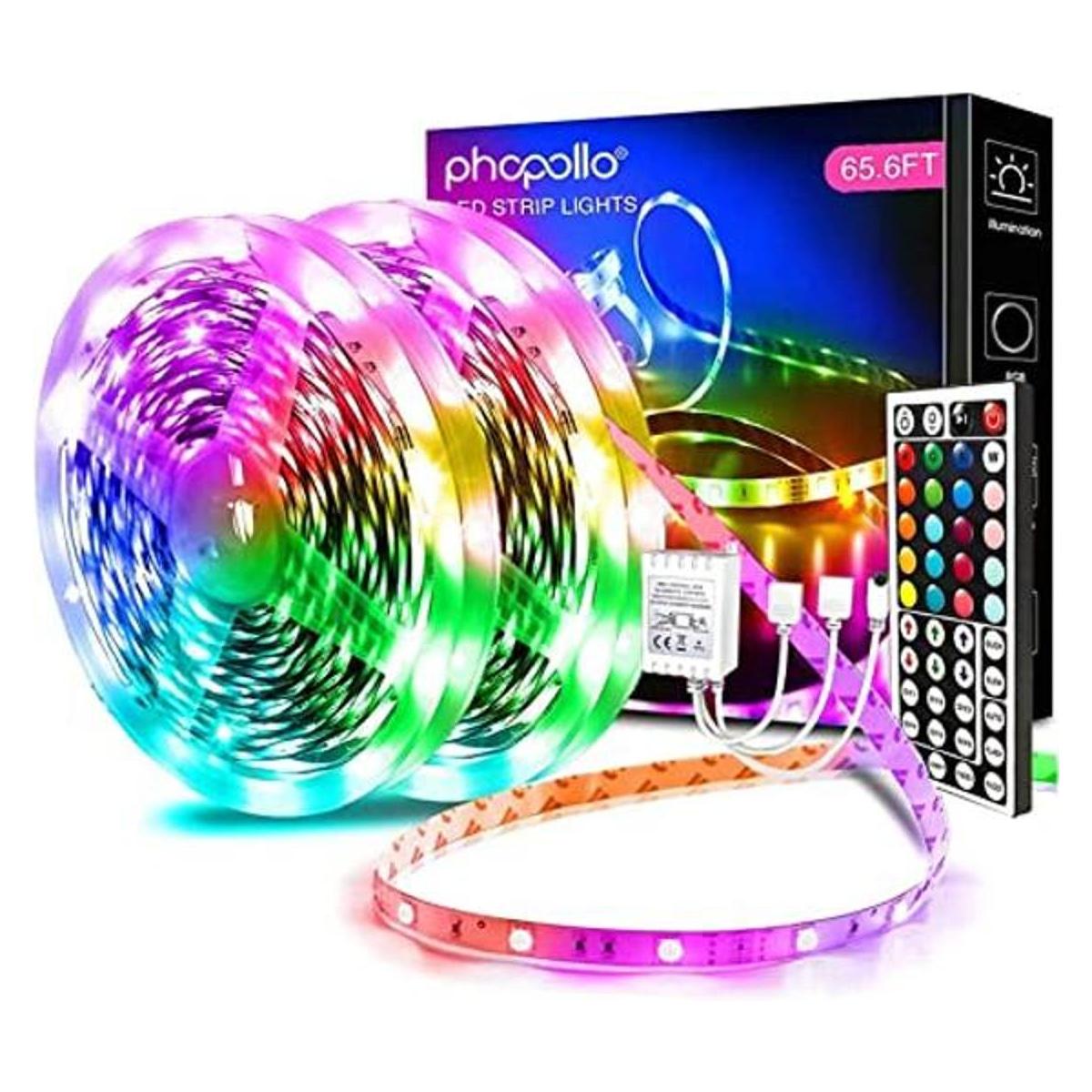 phopollo Luces LED de 65.6 pies de largo para dormitorio