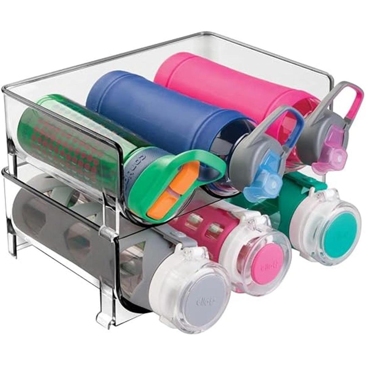 mDesign Estante apilable de plástico para almacenamiento