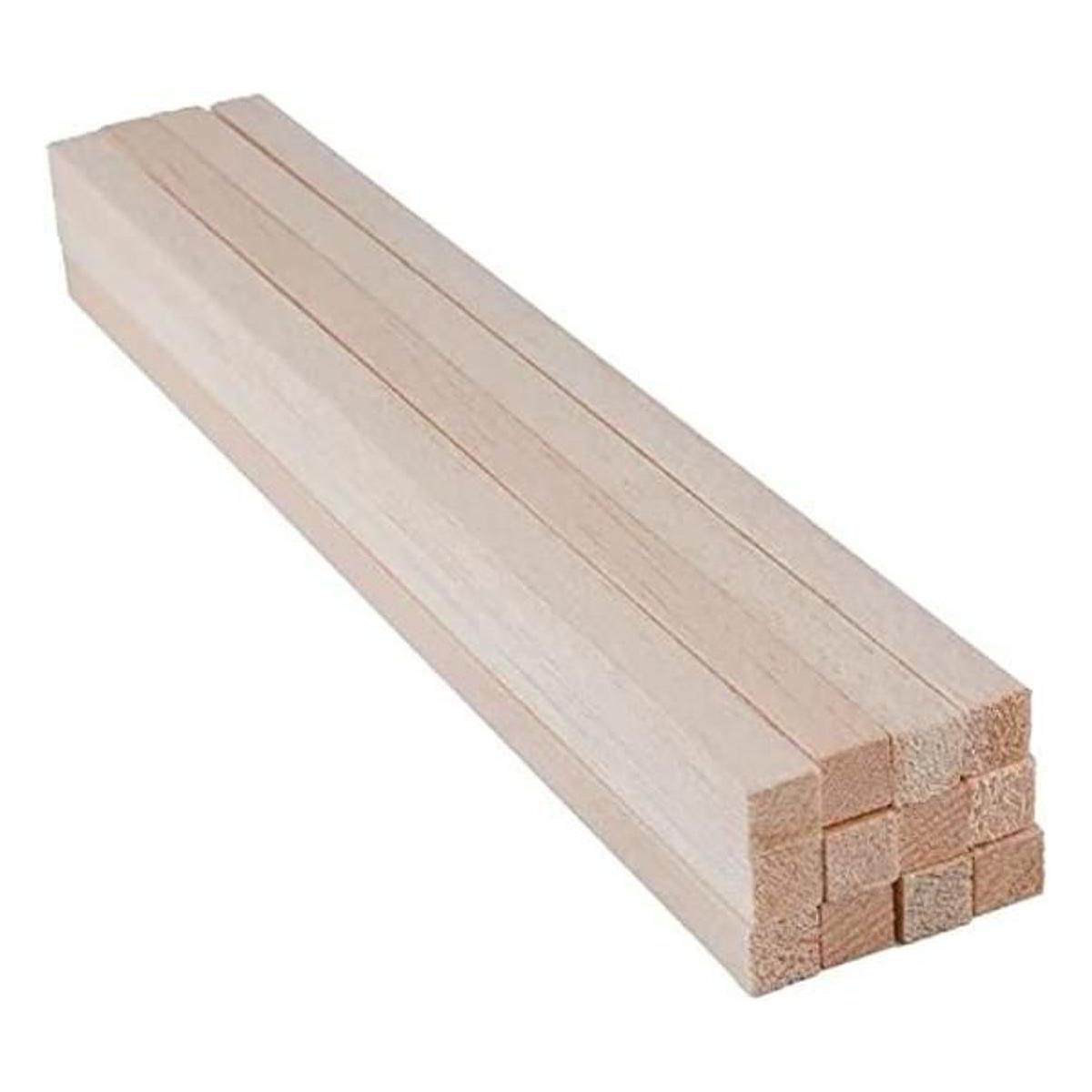 iUoczi Paquete de 12 varillas cuadradas de madera de balsa