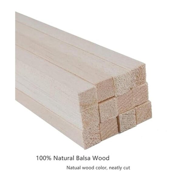 iUoczi Paquete de 12 varillas cuadradas de madera de balsa_2