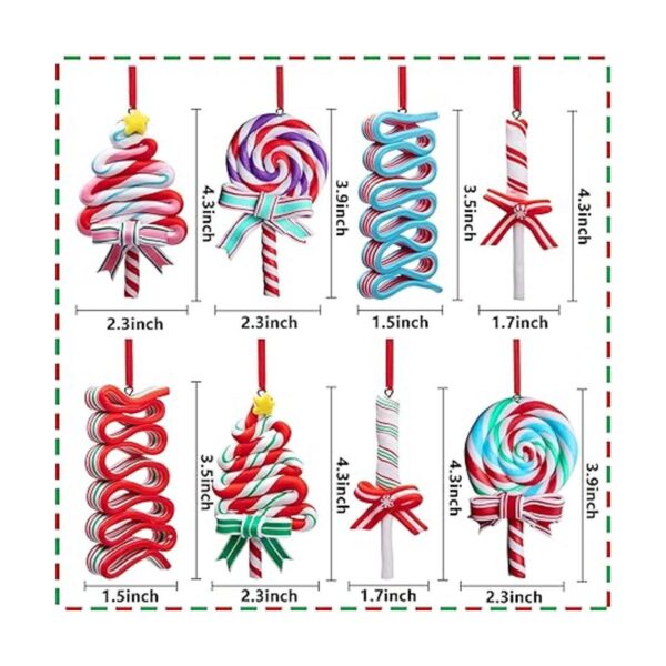 codree 8 adornos de piruleta de Navidad dulces de_2
