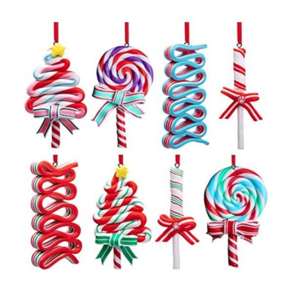 codree 8 adornos de piruleta de Navidad dulces de_1