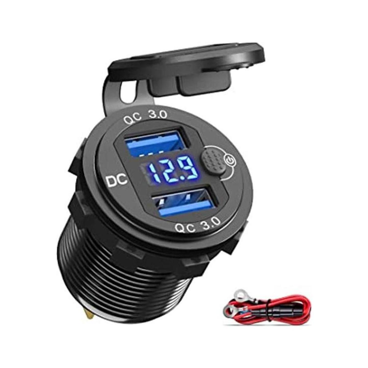 Versión mejorada Toma USB de 12 V de doble carga rápida