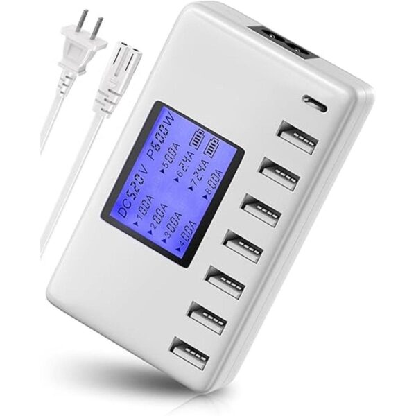 Ziwodiv Estación de carga USB 8 puertos 60 W12 A_1