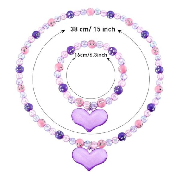 Zhanmai Juego de collar y pulsera de joyería para niños y_3