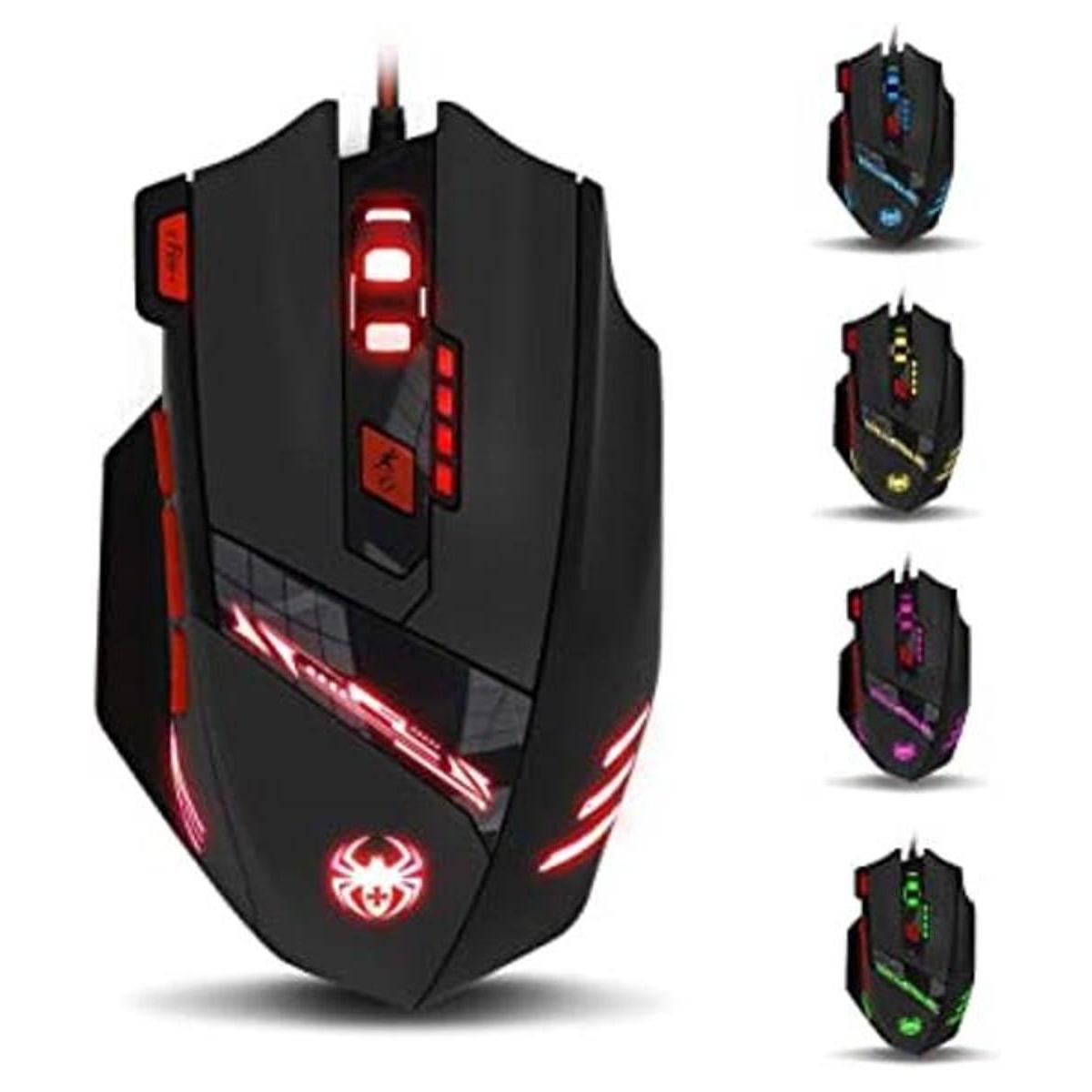 Zelotes Ratón para juegos T90 de 9200 DPI 8 botones
