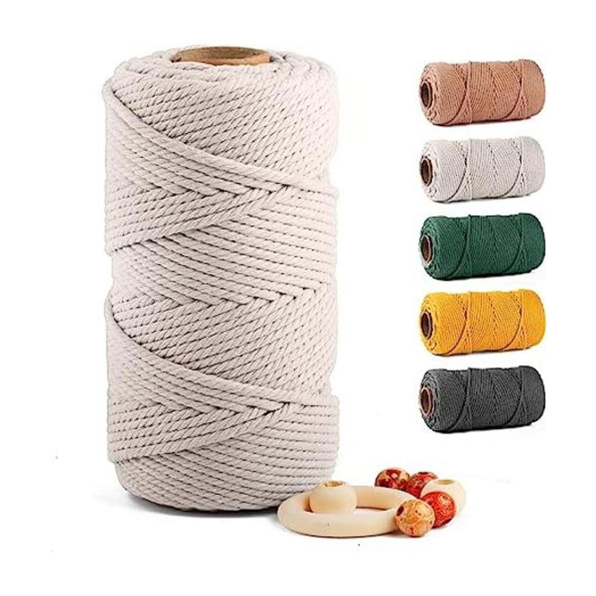 ZUEXT Cuerda de algodón para macramé de 0.197 in x 109