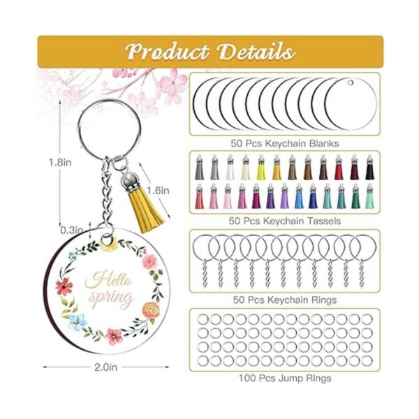 ZOCONE 250 Pcs Round Sublimation Keychain Blanks Bulk_2