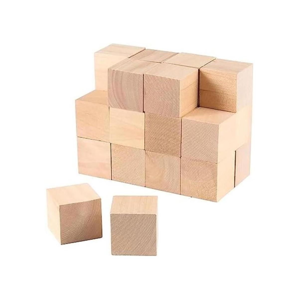 ZOENHOU Juego de 24 bloques de madera de 2 pulgadas cubo