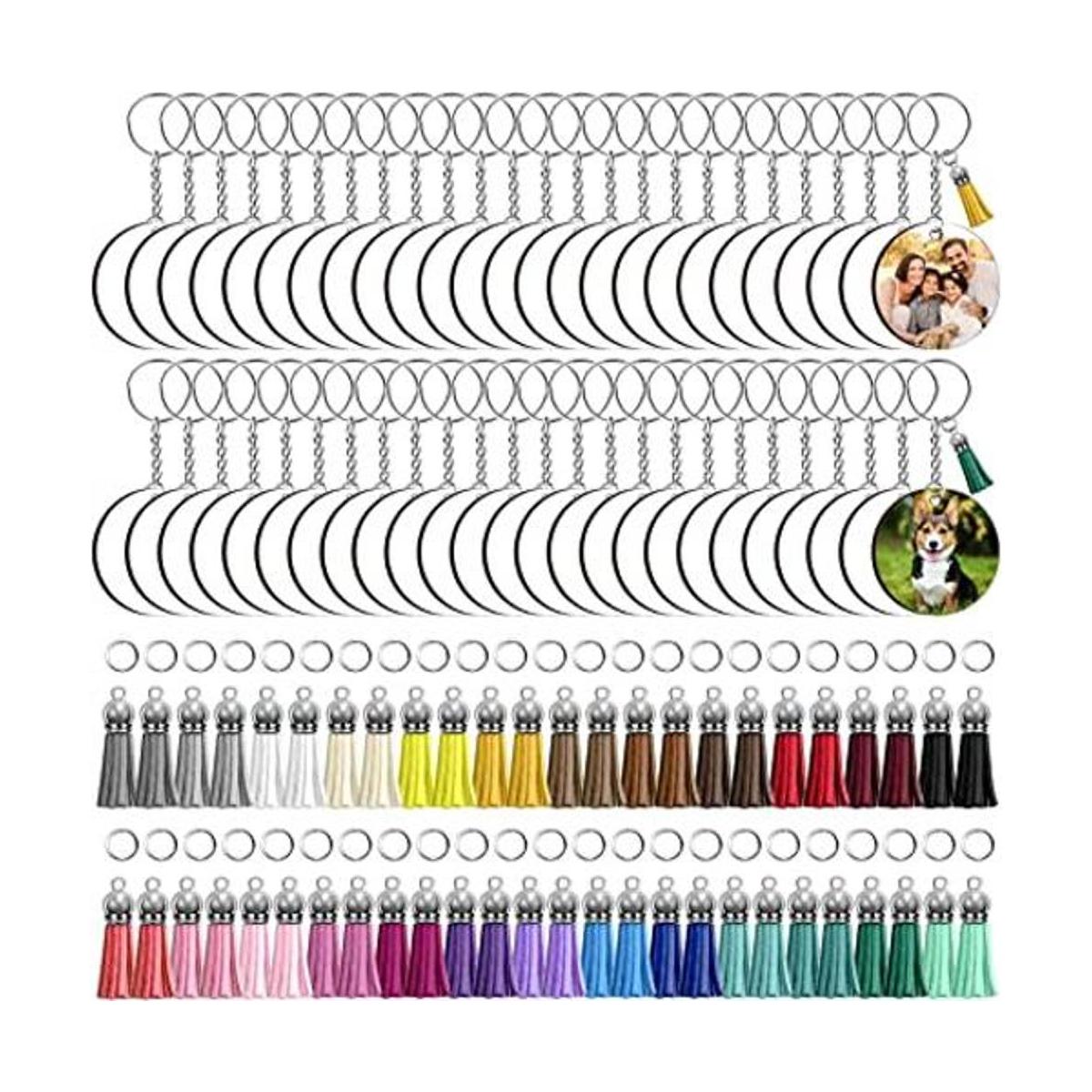 ZOCONE 250 Pcs Round Sublimation Keychain Blanks Bulk
