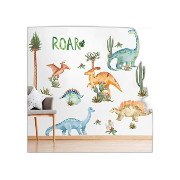 Yovkky Calcomanías de pared de dinosaurio de acuarela