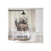 Yookeb Bear Funny Animal Get Naked Cortina de ducha para_2
