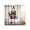 Yookeb Bear Funny Animal Get Naked Cortina de ducha para_1