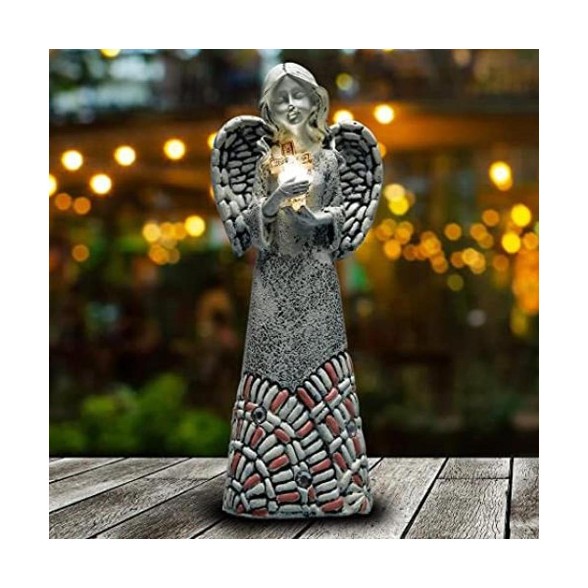 Yiosax Estatuas de ángel de jardín para decoración al aire