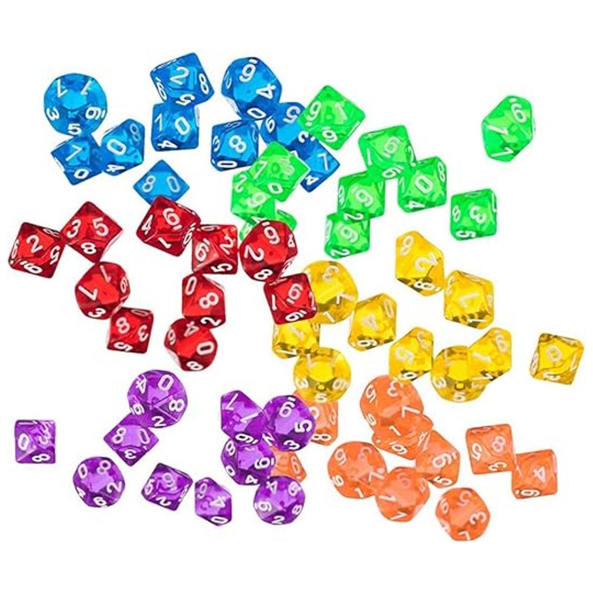 Yiotfandoll 60 dados poliédricos D10 dados de juego para