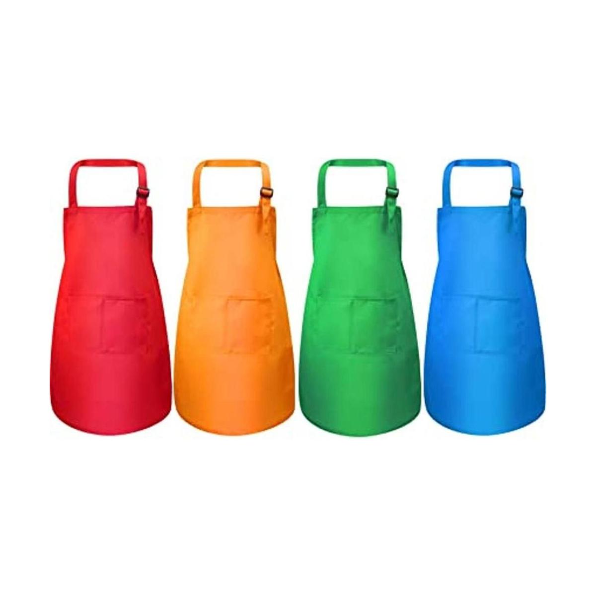 Yaomiao Delantal de chef ajustable con bolsillo 4 piezas