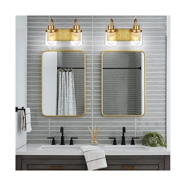 Yaohong Lámpara de baño de 2 luces de pared en latón_2