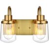 Yaohong Lámpara de baño de 2 luces de pared en latón_1