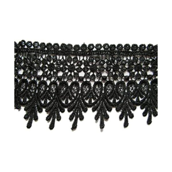 YYCRAFT 5 yardas borde de encaje negro apliques de boda_1