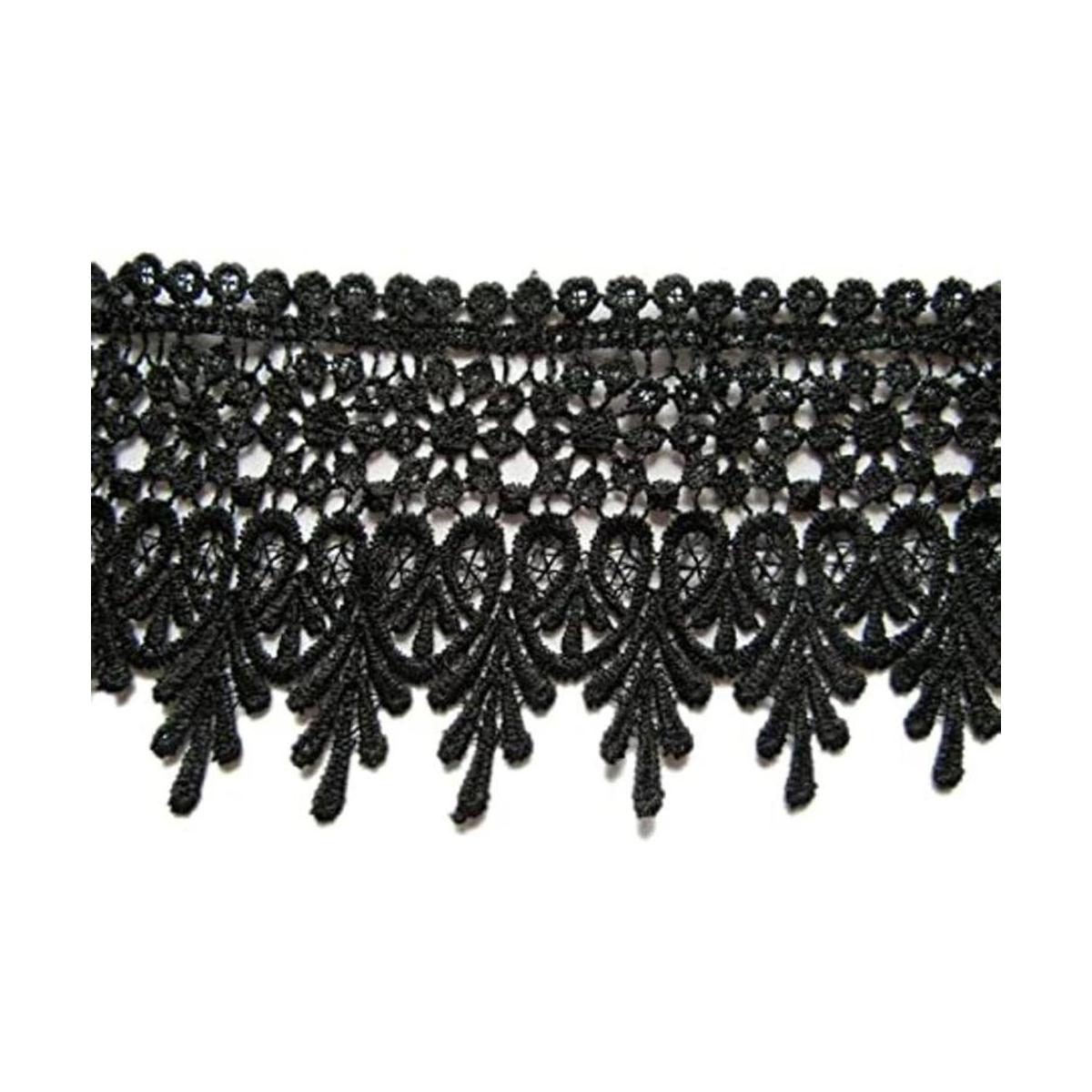 YYCRAFT 5 yardas borde de encaje negro apliques de boda