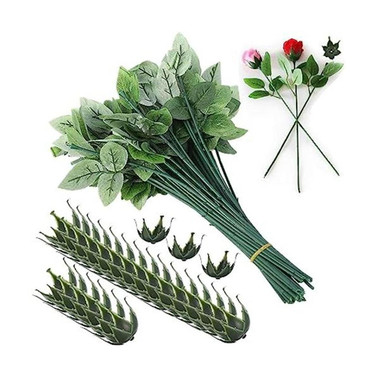 YOKOKE Juego de 30 piezas de tallo de alambre floral con