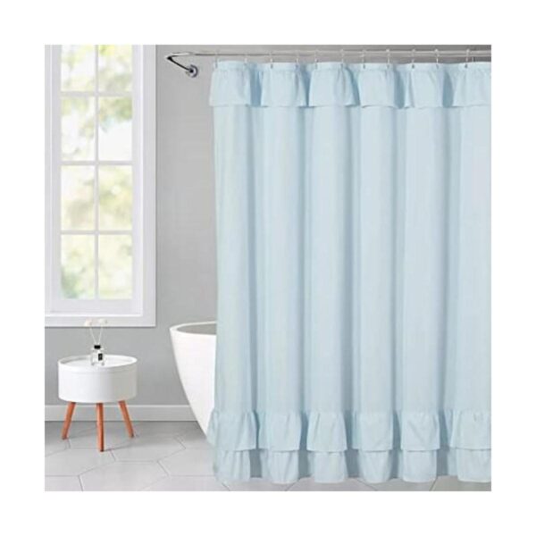 YOSTEV Cortina de baño de tela con volantes con estilo