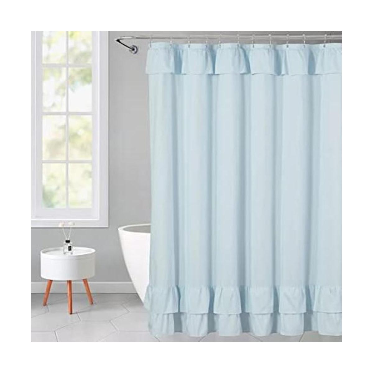 YOSTEV Cortina de baño de tela con volantes con estilo