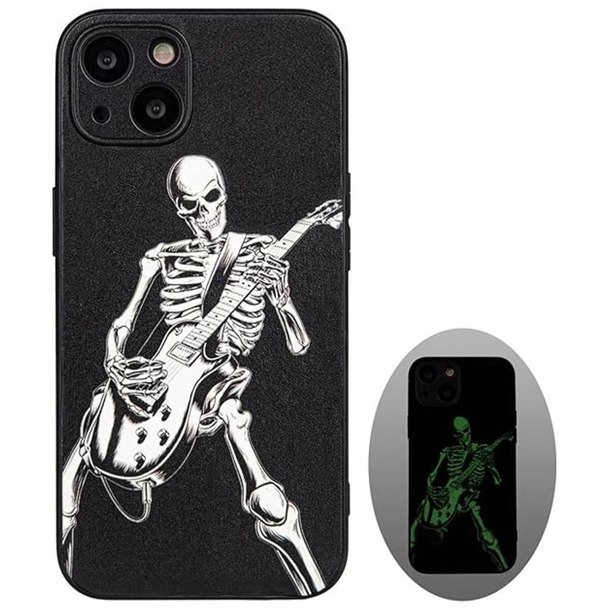 Xspirit Funda de piel para iPhone 13 patrón de calavera