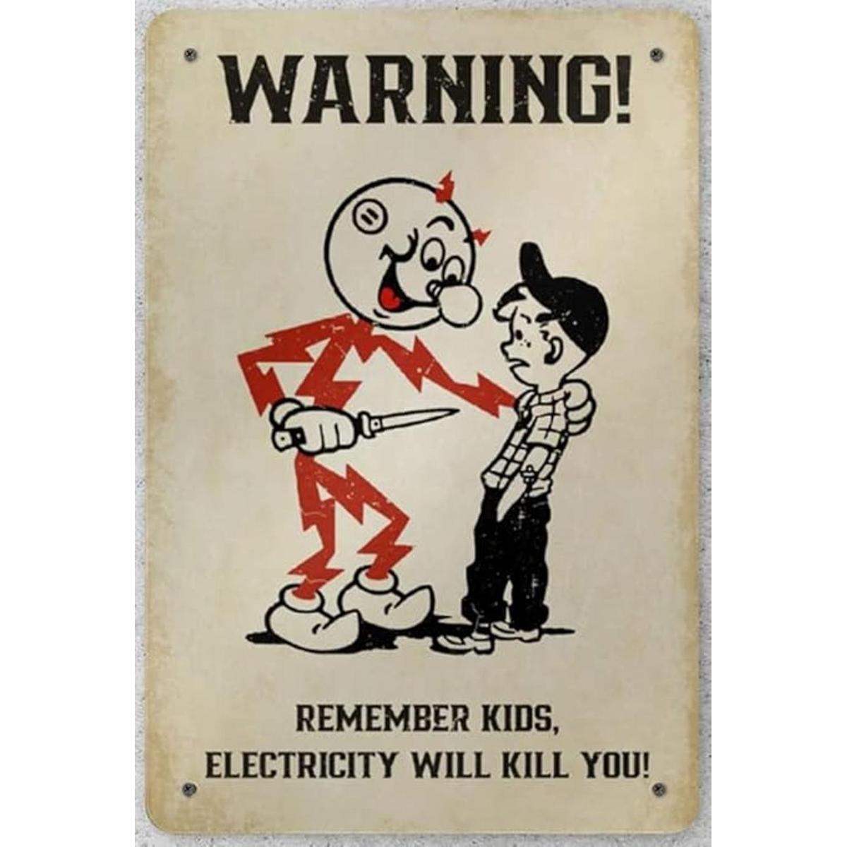 Xiddxu Remember Kids Electricity Will Kill You Warning