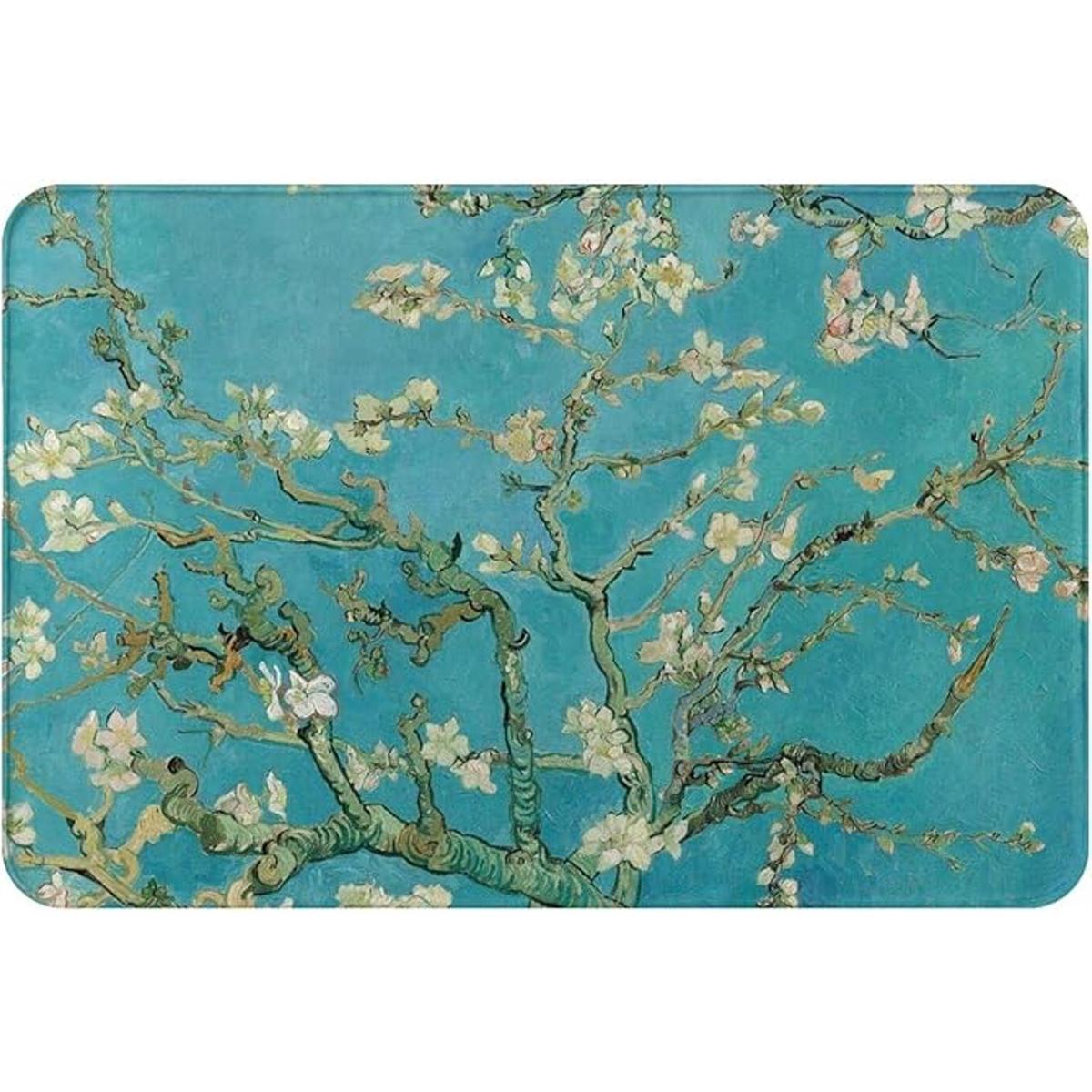 XTRNLY Van Gogh Alfombras de baño con flores de almendro