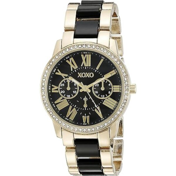 XOXO XO5874 Reloj de pulsera dorado y negro para mujer_1