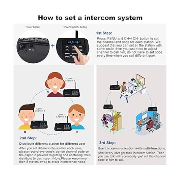 Wuloo Intercomunicadores inalámbricos para el hogar 1_6