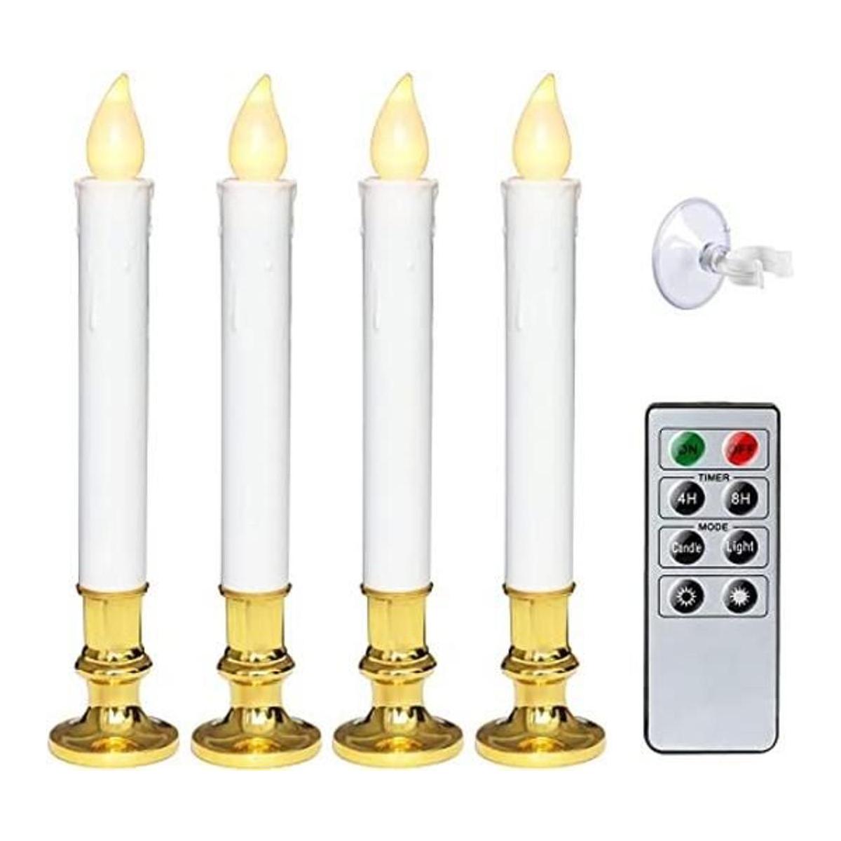Wondise Velas blancas sin llama para ventana con control