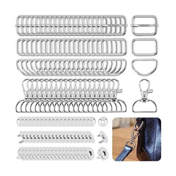Wokape Juego de 140 hebillas plateadas de 1 pulgada