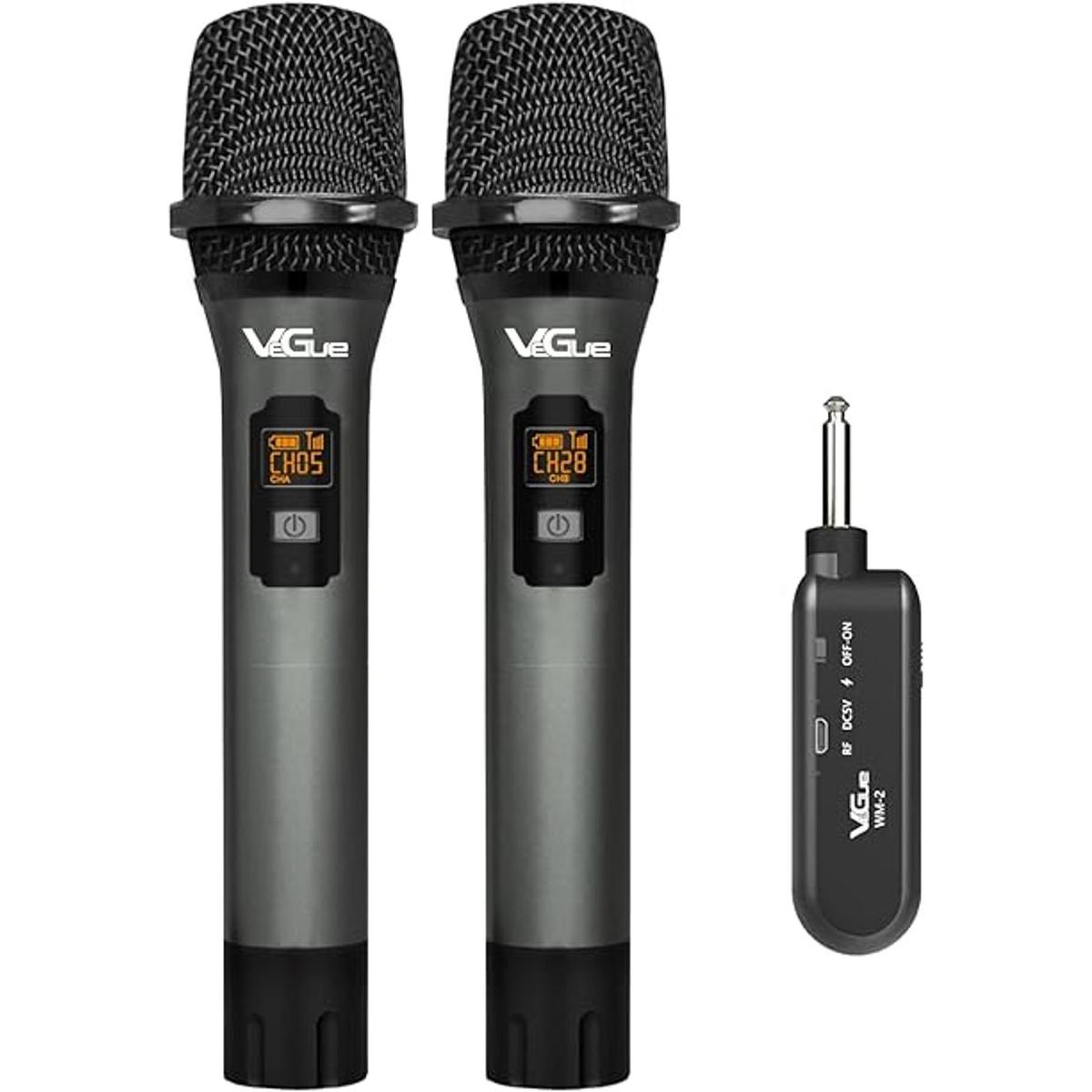 Wireless Microphone VeGue UHF Cordless Dual Handheld