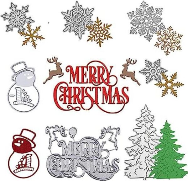 Winbao 7 piezas Feliz Navidad troquelado árbol de
