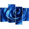 Wieco Art Lienzo de rosa azul con rocío arte de pared_1