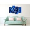 Wieco Art Lienzo de rosa azul con rocío arte de pared_3