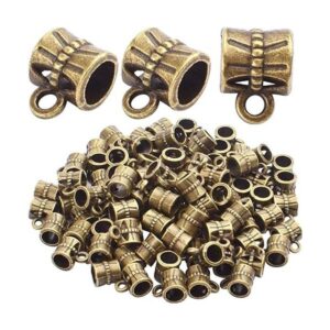 100cs Antiguo Marrón Fianza Perlas Pulseras Charms Cuelgan