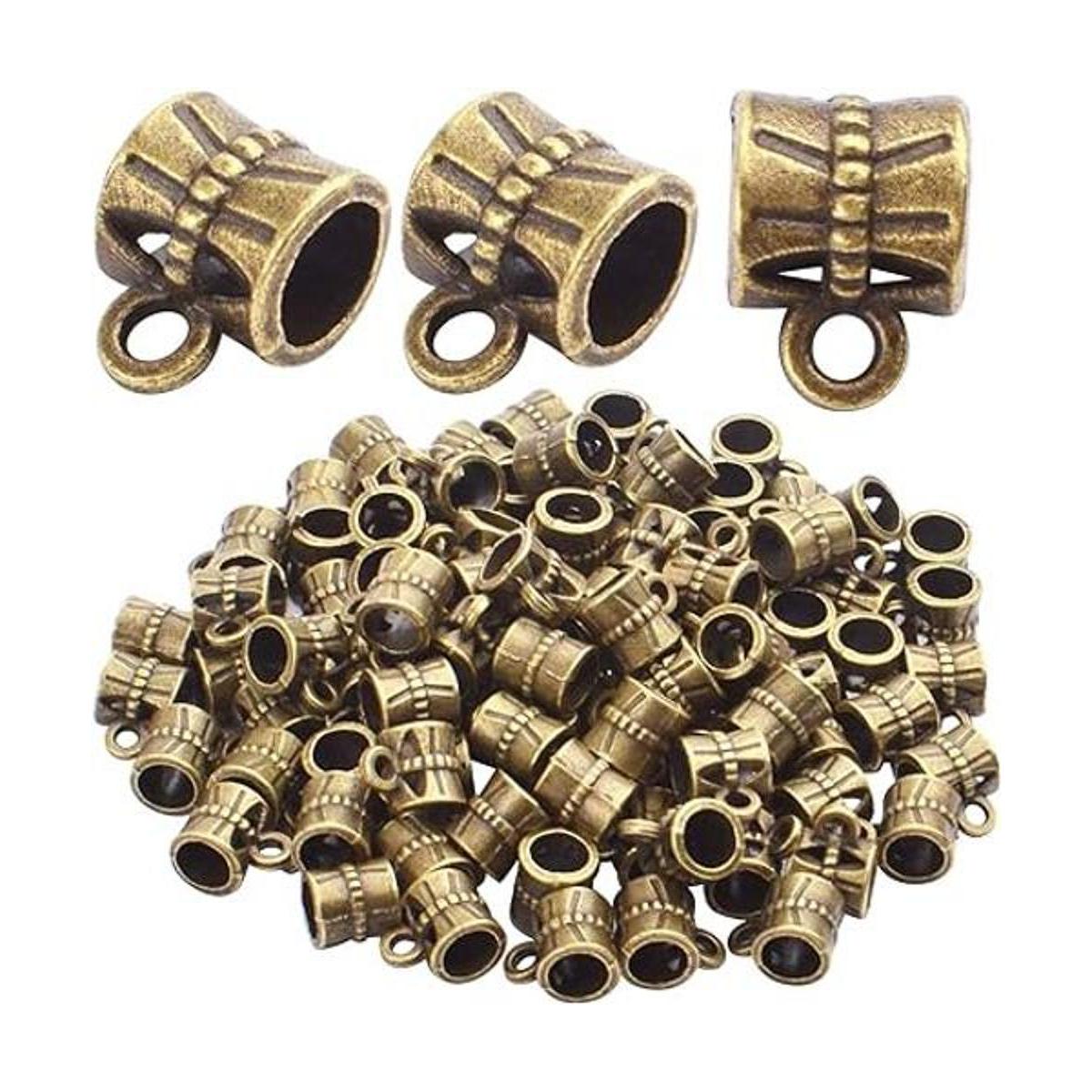 100cs Antiguo Marrón Fianza Perlas Pulseras Charms Cuelgan