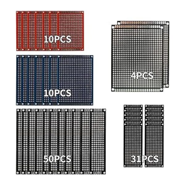 105 piezas de placa PCB de doble cara kit de prototipo de