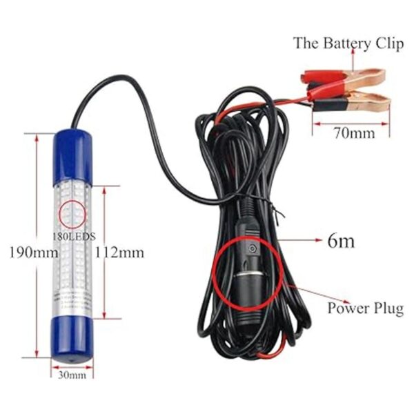 12 V24 V Underwater LED Pesca 180LED lámpara de luz Lure
