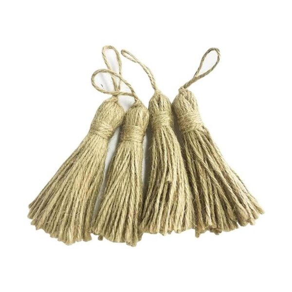 12 borlas de yute natural borlas de arpillera borlas