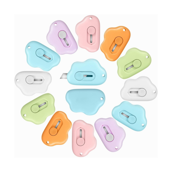 12 piezas de mini cuchillos retráctiles cortador de_1