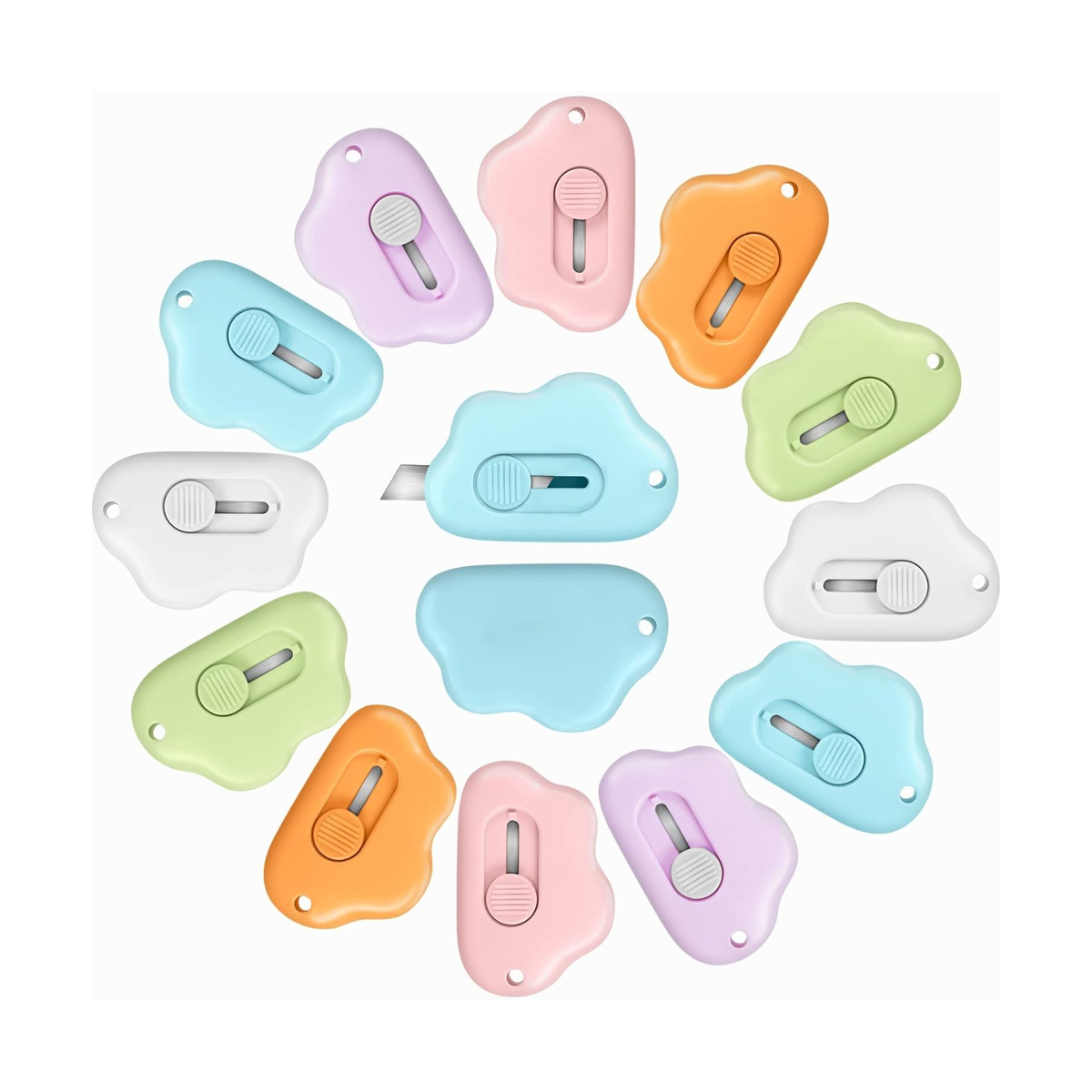12 piezas de mini cuchillos retráctiles cortador de