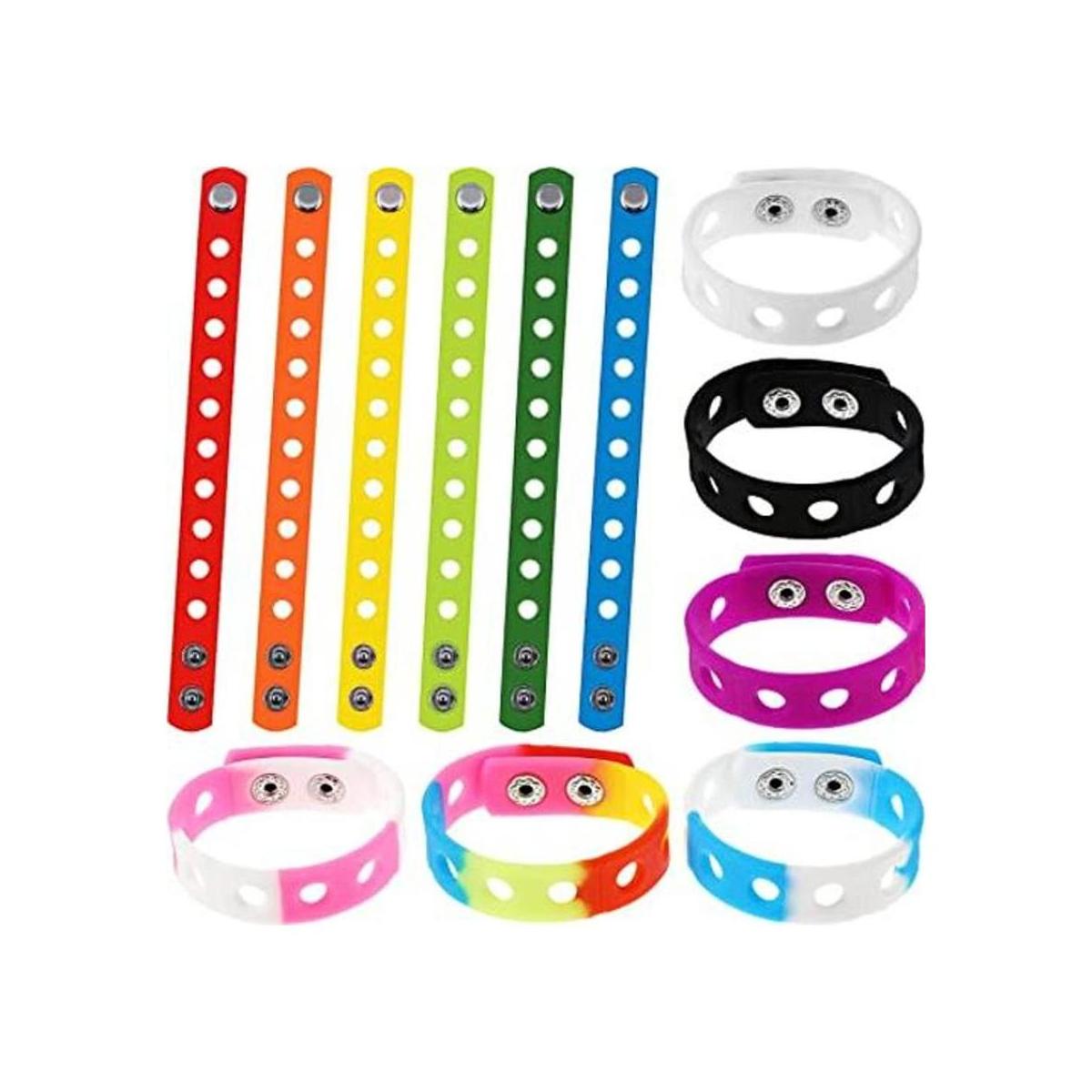 12 pulseras de silicona ajustables pulseras de goma